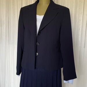 Limited edition London Fog Dark Blue Women's Short Textured Blazer Size 16